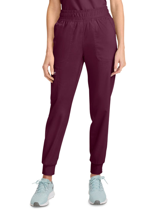 Women's 5-Pocket Mid Rise Jogger Pant - WW115 - Wine