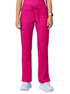 Women's 5-Pocket Mid Rise Drawstring Pant - WW120 - Electric Pink