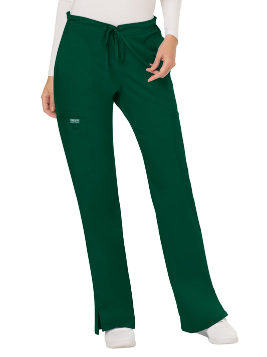 Women's 5-Pocket Mid Rise Drawstring Pant - WW120 - Hunter Green