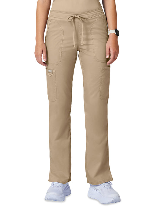 Women's 5-Pocket Mid Rise Drawstring Pant - WW120 - Khaki