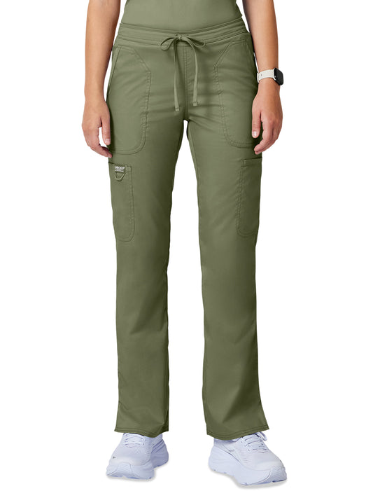 Women's 5-Pocket Mid Rise Drawstring Pant - WW120 - Olive