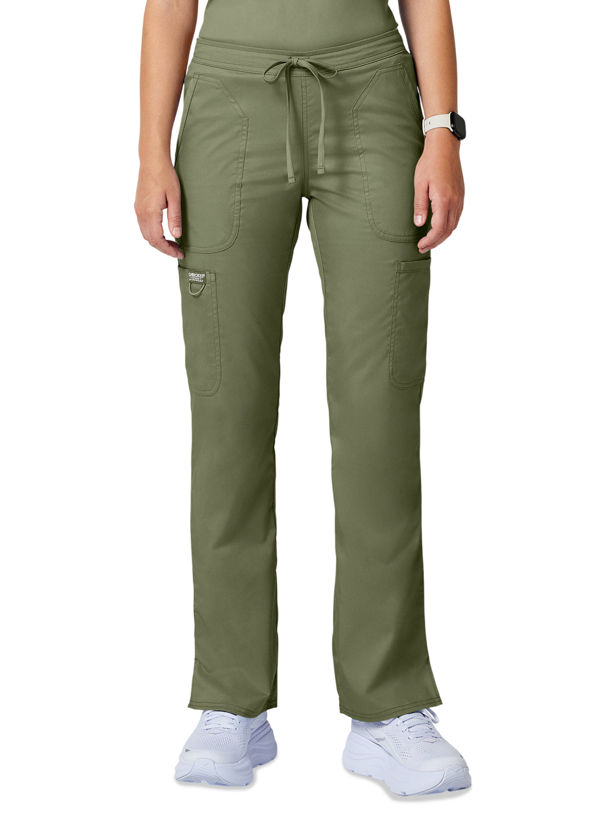Women's 5-Pocket Mid Rise Drawstring Pant - WW120 - Olive