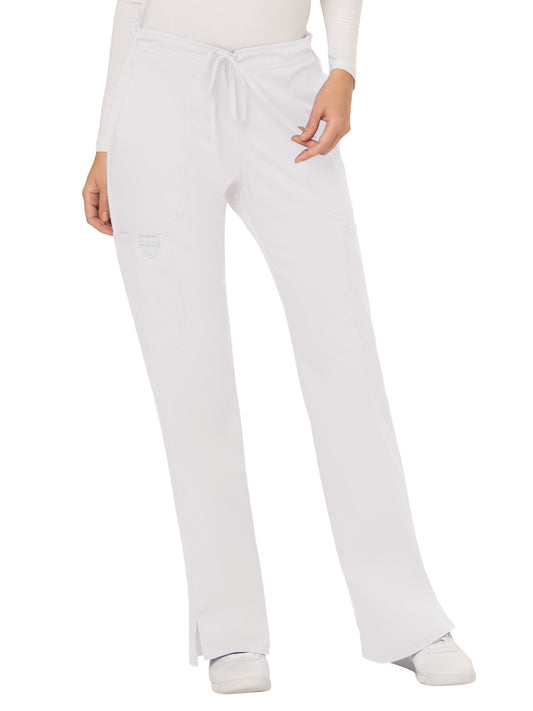 Women's 5-Pocket Mid Rise Drawstring Pant - WW120 - White