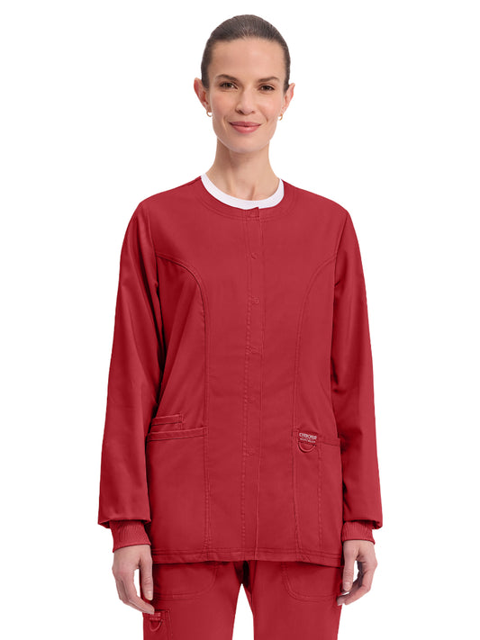Women's 3-Pocket Snap Front Jacket - WW310 - Red