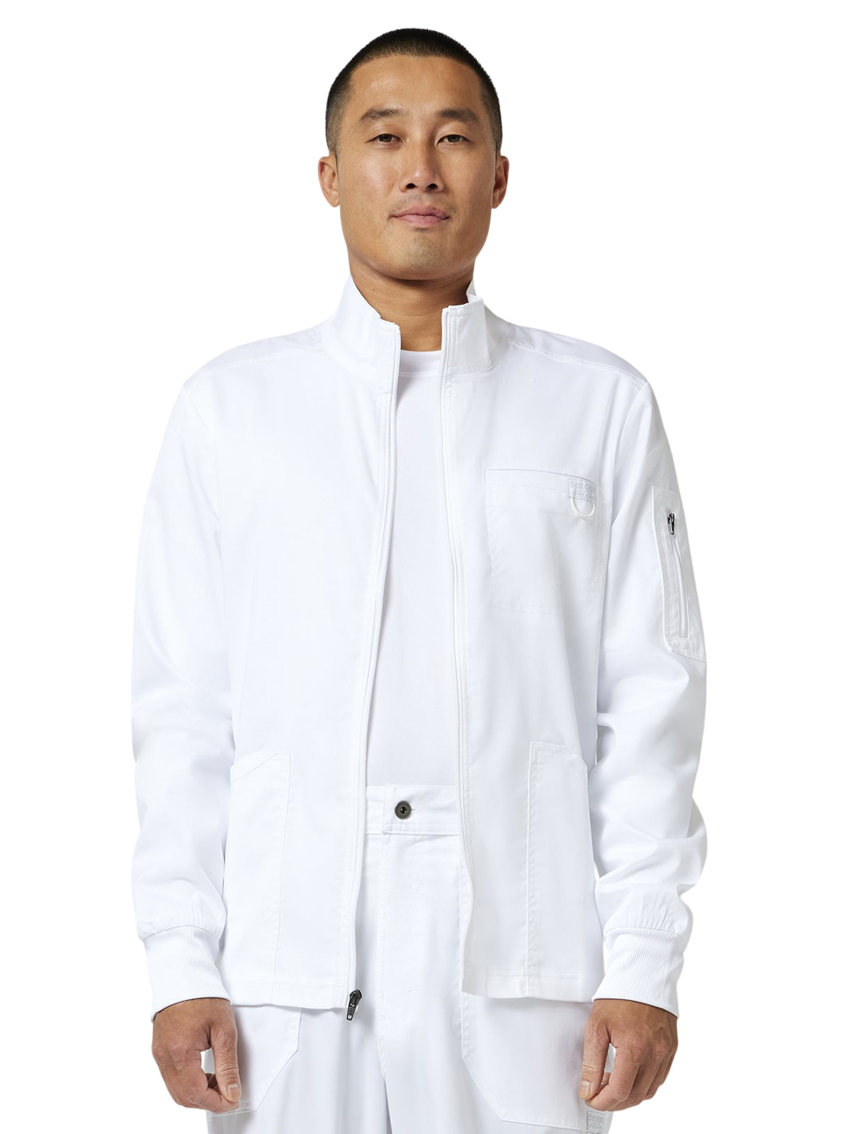Men's 5-Pocket Zip Front Jacket - WW320 - White