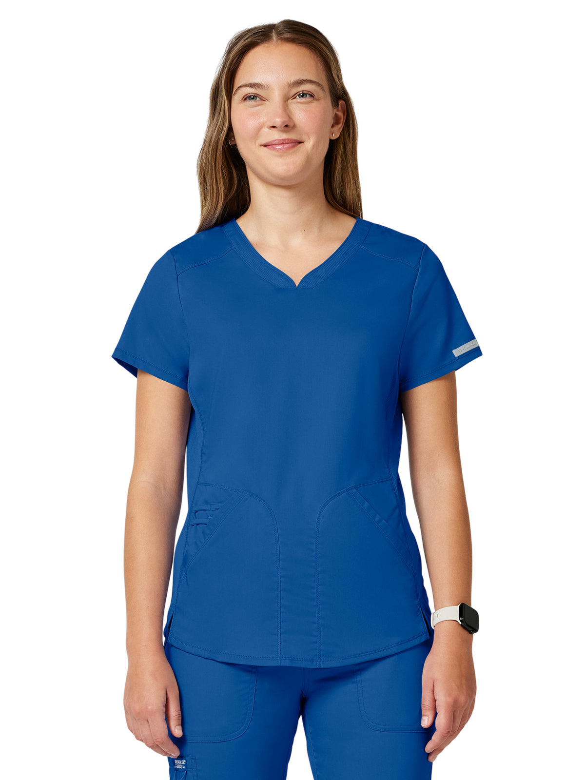 Women's 2-Pocket V-Neck Top - WW601 - Royal