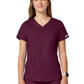 Women's 2-Pocket V-Neck Top - WW601 - Wine