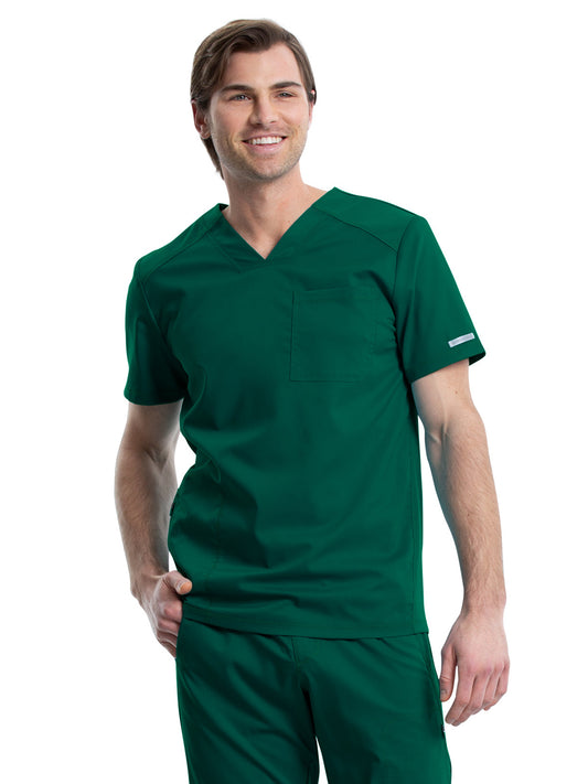 Men's 2-Pocket V-Neck Top - WW603 - Hunter Green