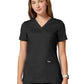 Women's 2-Pocket Mock Wrap Top - WW610 - Black