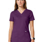 Women's 2-Pocket Mock Wrap Top - WW610 - Eggplant