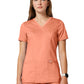 Women's 2-Pocket Mock Wrap Top - WW610 - Papaya Juice