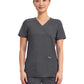 Women's 2-Pocket Mock Wrap Top - WW610 - Pewter