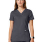 Women's 2-Pocket Mock Wrap Top - WW610 - Pewter