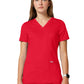 Women's 2-Pocket Mock Wrap Top - WW610 - Sweet Paprika