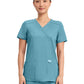 Women's 2-Pocket Mock Wrap Top - WW610 - Soft Marine