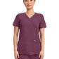 Women's 2-Pocket Mock Wrap Top - WW610 - Wine