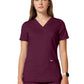 Women's 2-Pocket Mock Wrap Top - WW610 - Wine