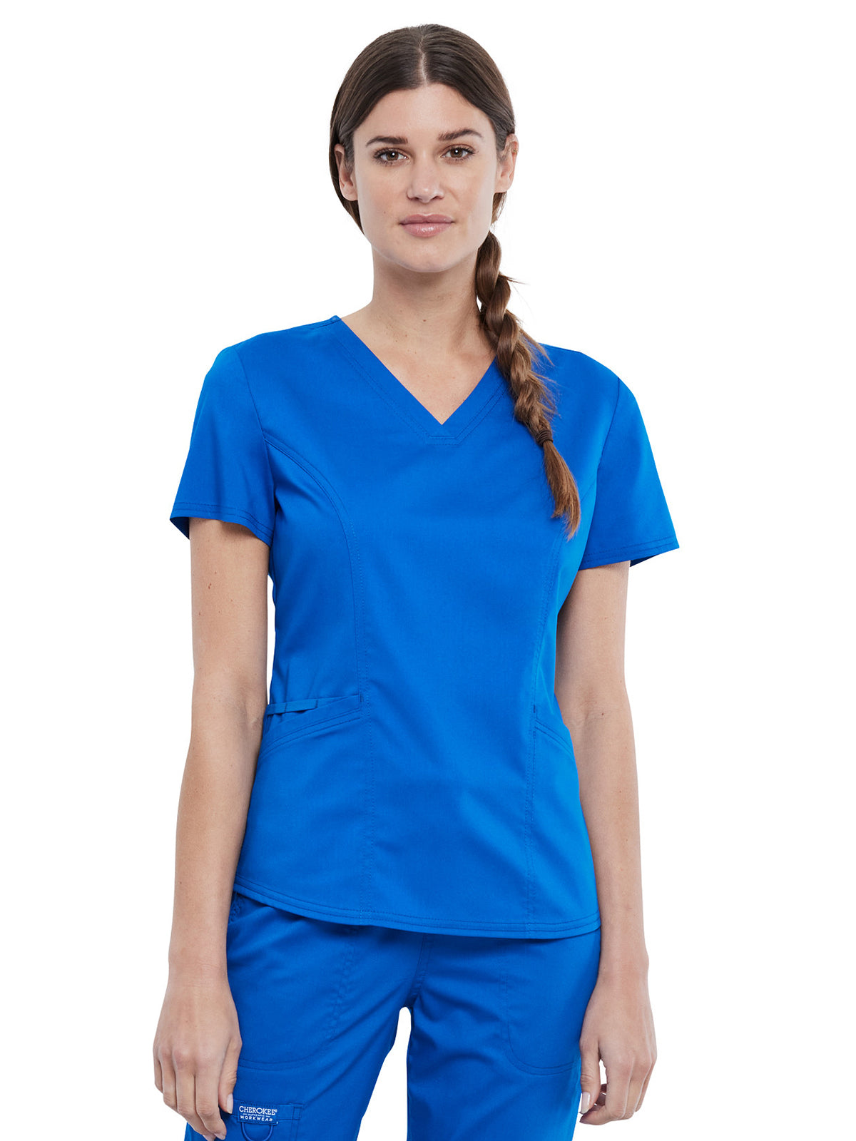 Women's 2-Pocket V-Neck Top - WW612 - Royal