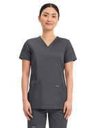 Women's 3-Pocket V-Neck Top - WW620 - Pewter