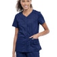 Women's 4-Pocket Snap Front V-Neck Top - WW622 - Navy