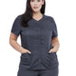 Women's 4-Pocket Snap Front V-Neck Top - WW622 - Pewter
