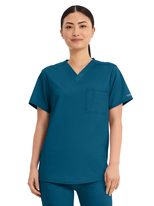 Unisex 1-Pocket Tuckable V-Neck Top - WW625 - Caribbean Blue