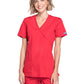 Women's 2-Pocket Mock Wrap Top - WW650 - Red