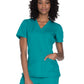 Women's 2-Pocket Mock Wrap Top - WW650 - Teal Blue