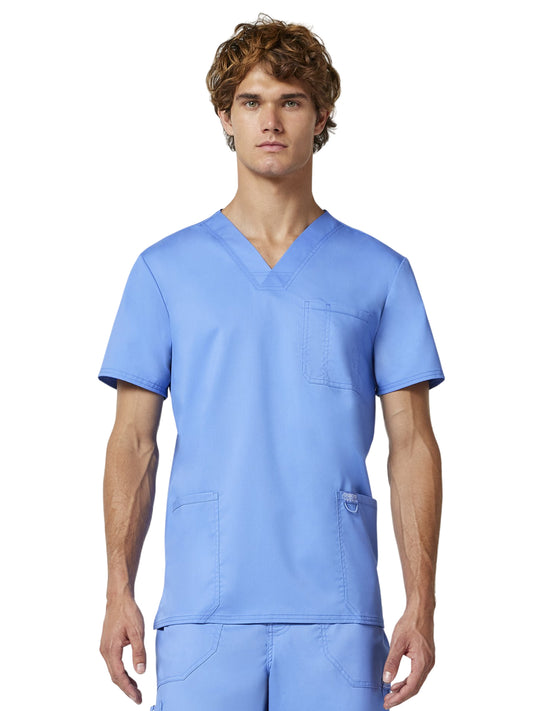 Men's 3-Pocket V-Neck Top - WW670 - Ciel Blue