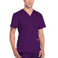 Men's 3-Pocket V-Neck Top - WW670 - Eggplant
