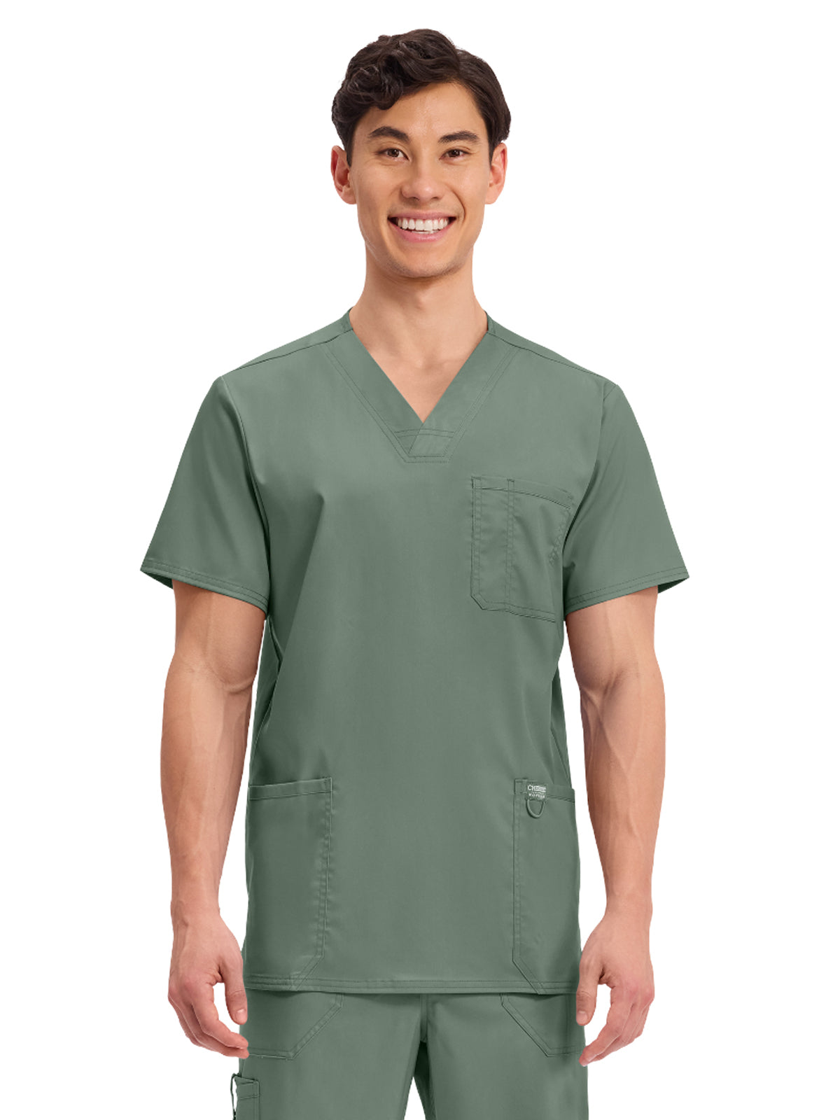 Men's 3-Pocket V-Neck Top - WW670 - Olive