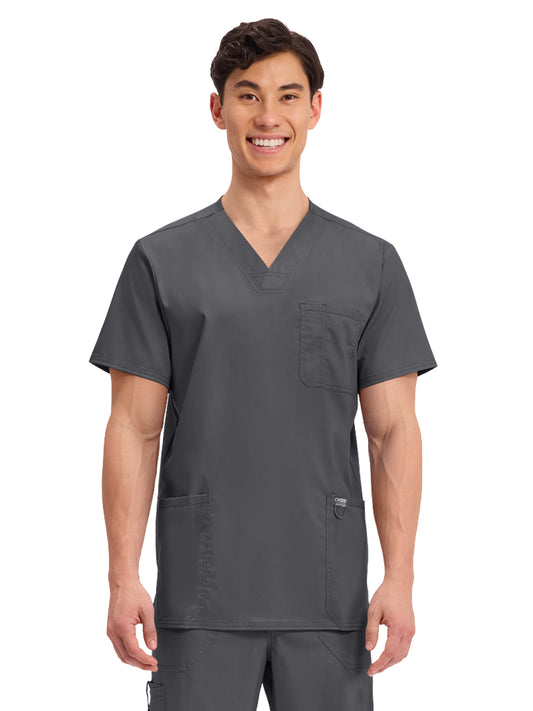 Men's 3-Pocket V-Neck Top - WW670 - Pewter