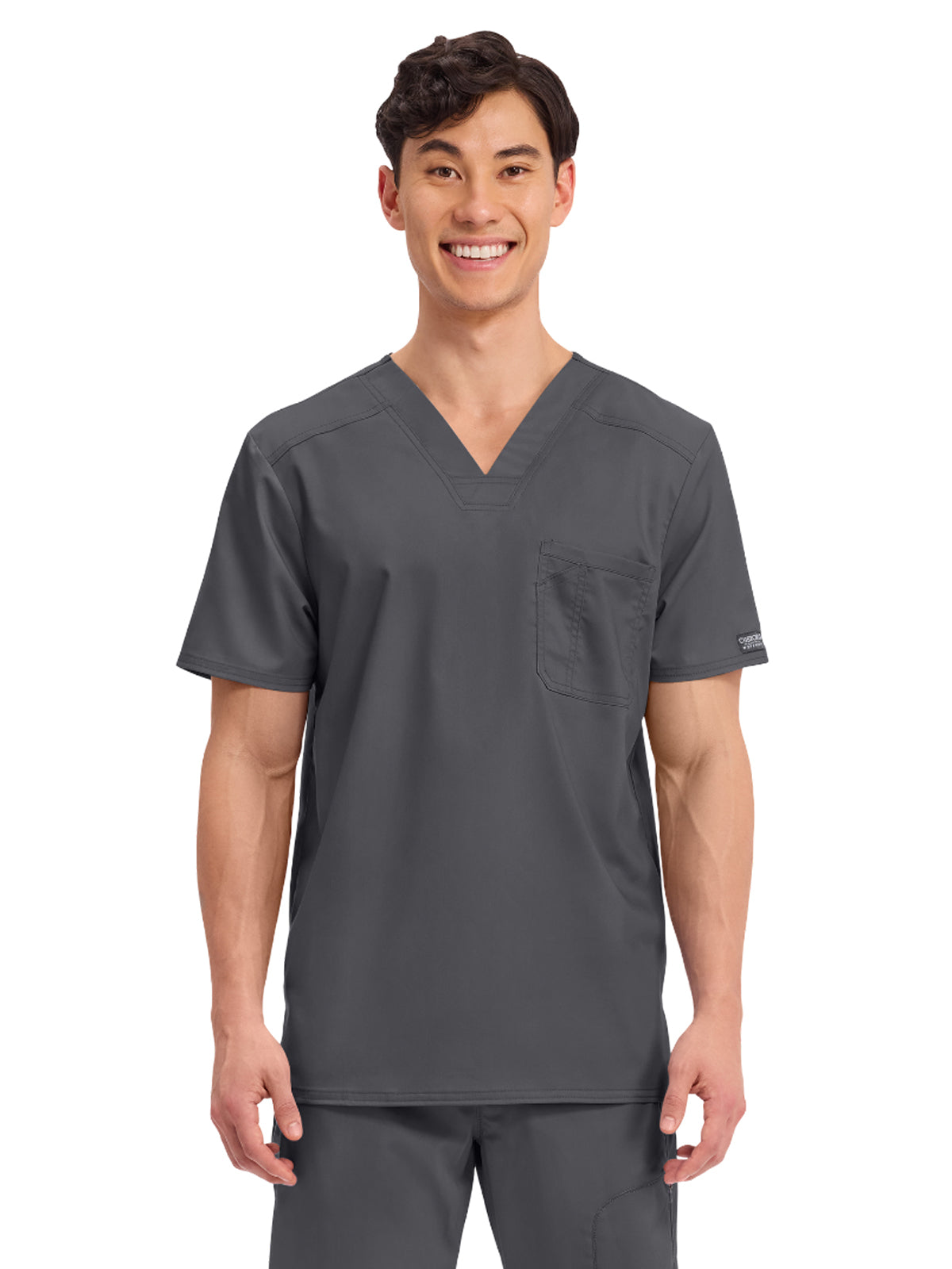 Men's 1-Pocket Tuckable V-Neck Top - WW690 - Pewter