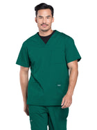 Men's 4-Pocket V-Neck Top - WW695 - Hunter Green