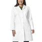Women's Three-Pocket 39" Full-Length Knot Button Lab Coat - 3301 - White