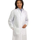 Unisex Three-Pocket 41" Full-Length Convertible Collar Lab Coat - 439 - White