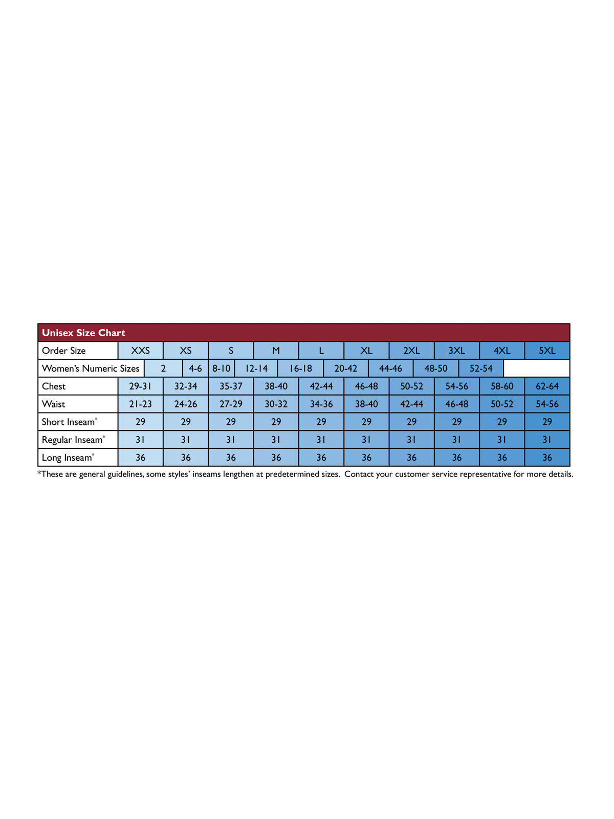 SIZECHART