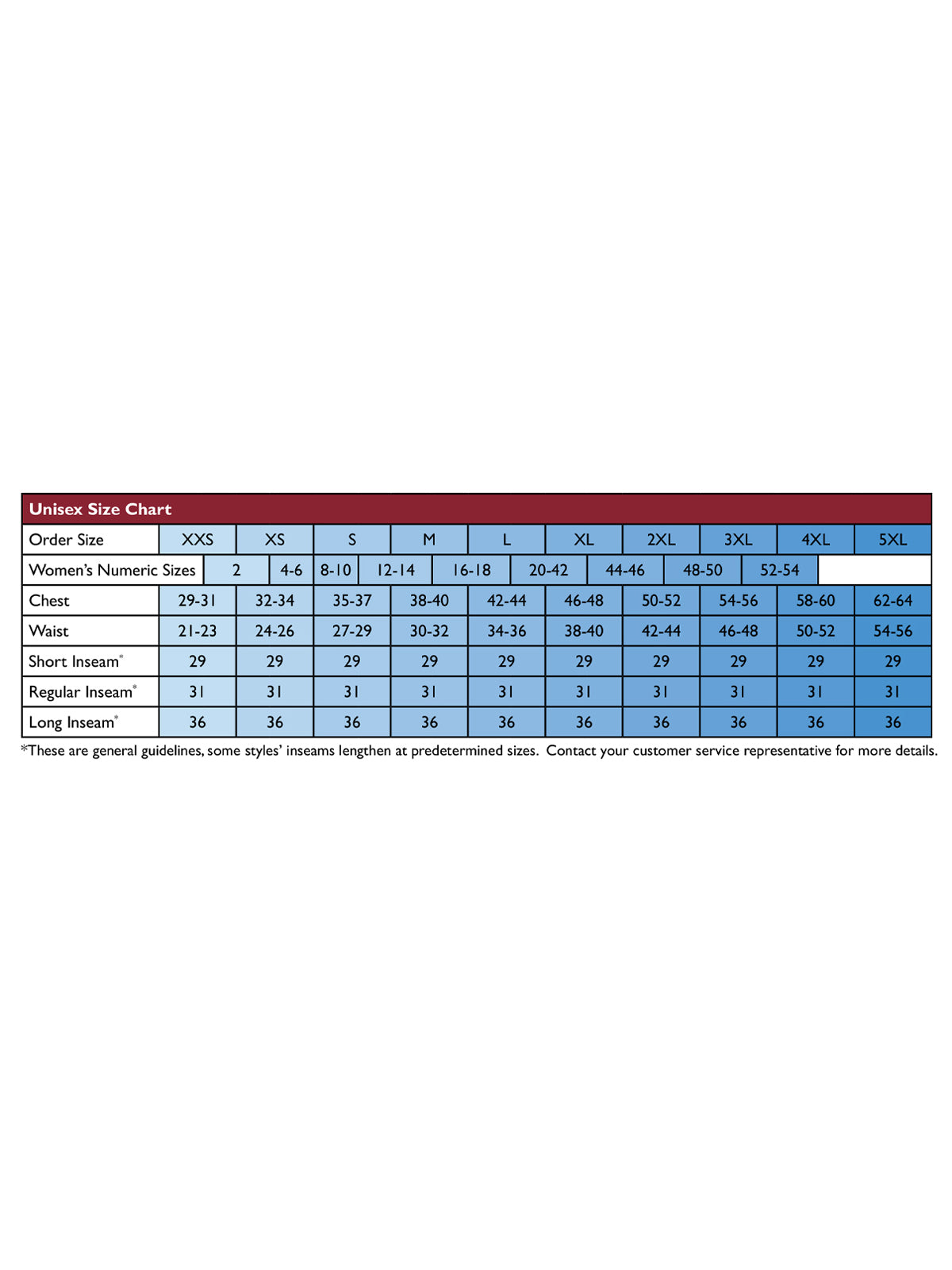 SIZECHART