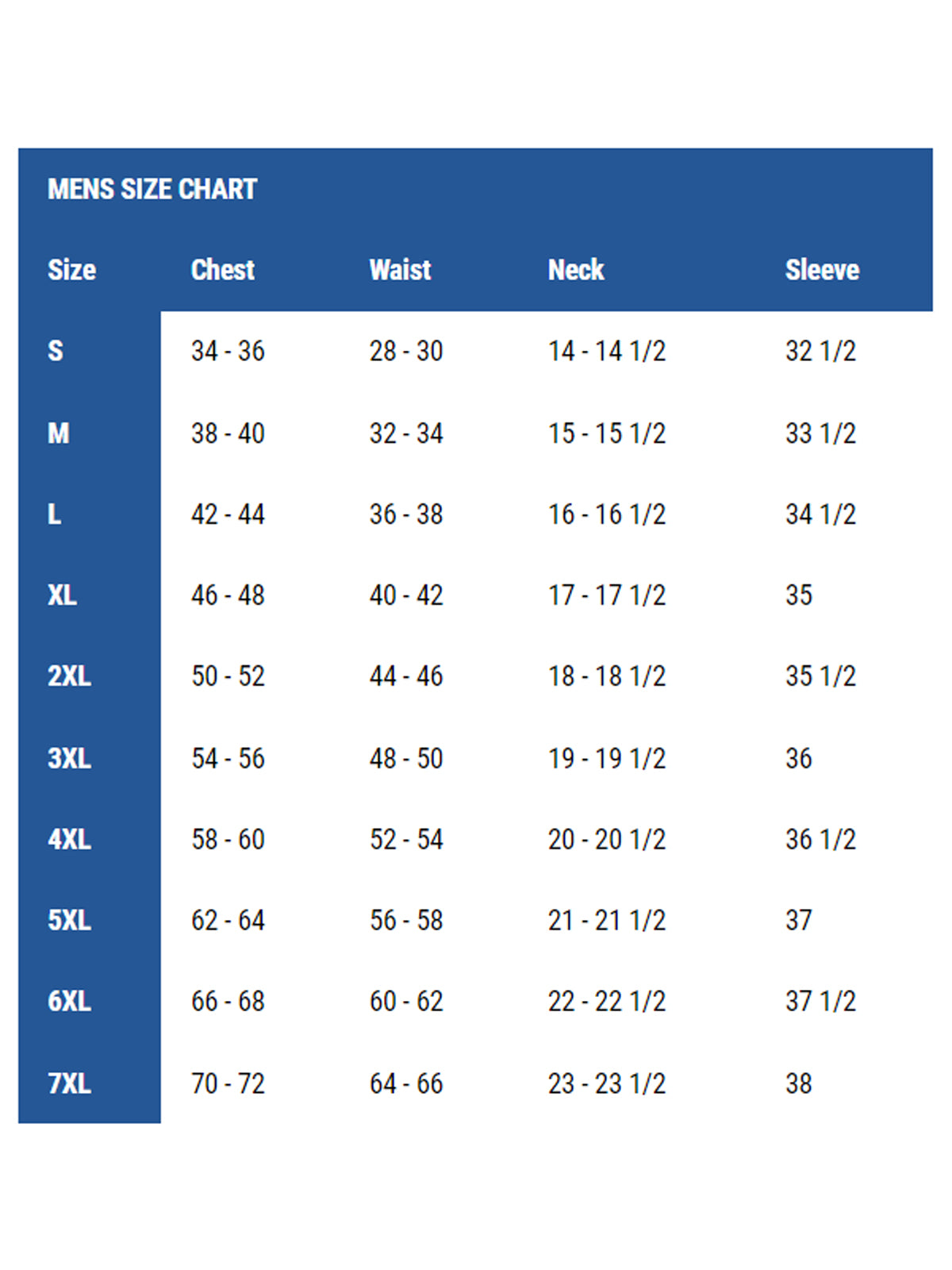 SIZECHART