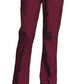 Women's Drawstring Flare Cargo Pant - 8001 - Burgundy