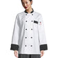 Unisex Chef Coat - 0404 - White/Black