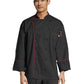 Unisex Reinforced Bar Tacking Chef Coat - 0432 - Black/Red