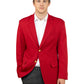 Men's 6-Pocket Single-Breasted Blazer - 1000 - Red