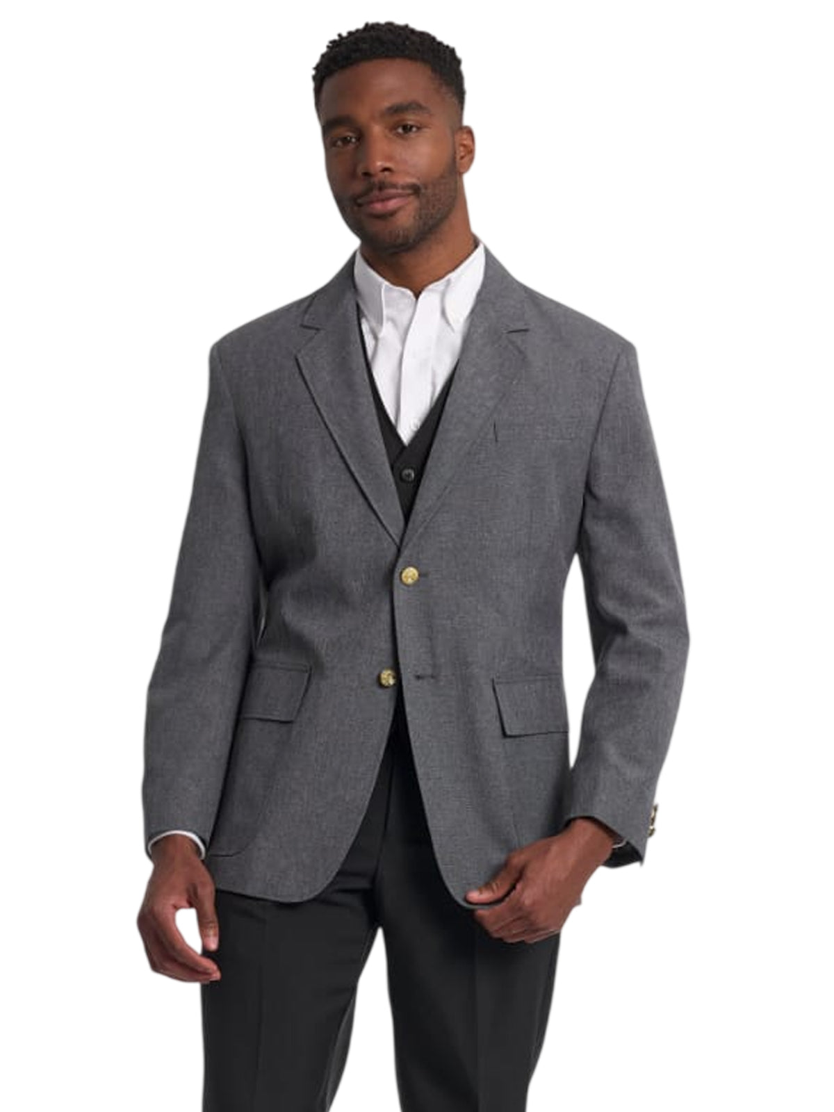 Men's 6-Pocket Single-Breasted Blazer - 1000C - Grey