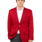 Men's 6-Pocket Single-Breasted Blazer - 1000C - Red
