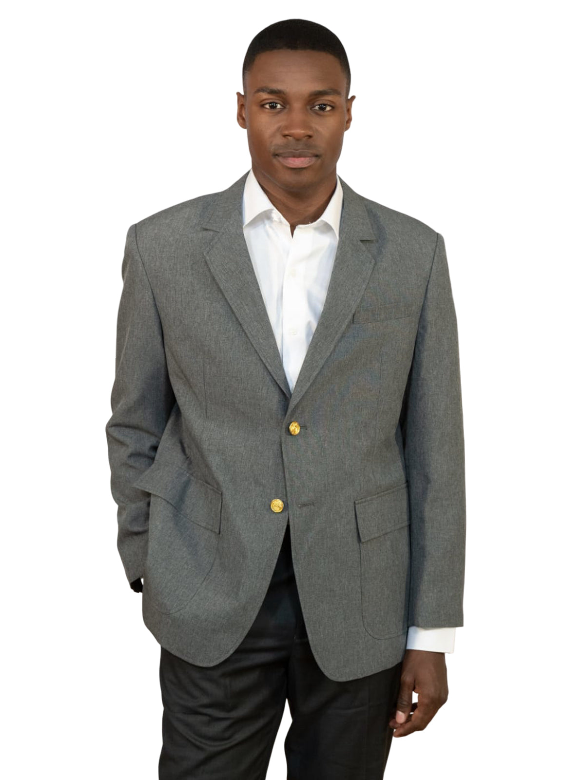 Men's 6-Pocket Single-Breasted Heather Blazer - 1000HEA - Grey Heather