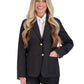 Women's 6-Pocket Single-Breasted Blazer - 2000C - Black