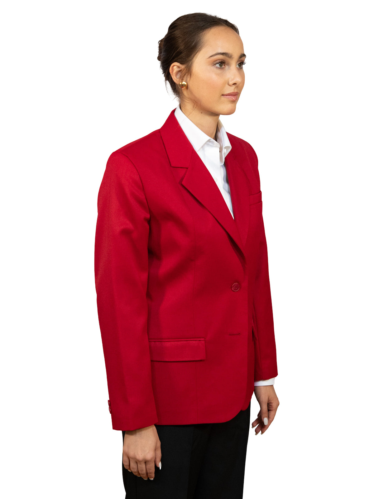 Women's Single Breasted Blazer - 2050 - Red