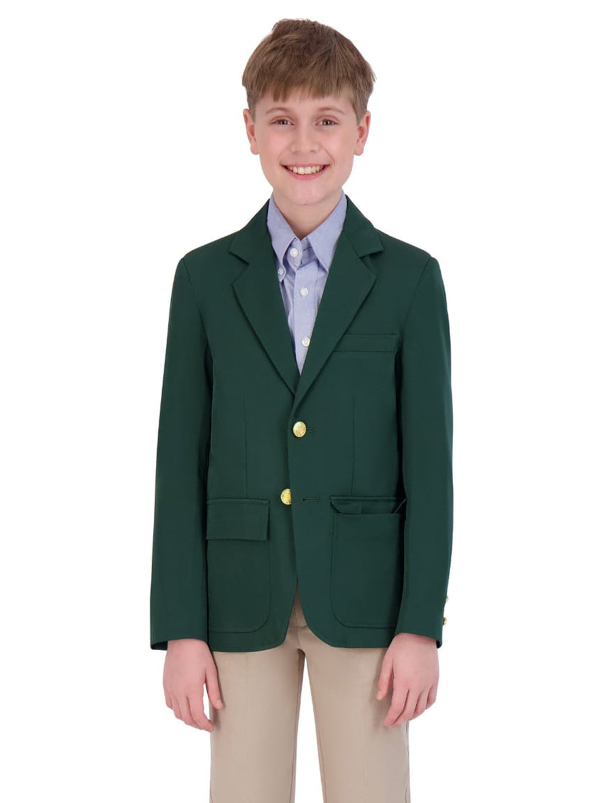 Boy's Two-Button UltraLux 100% Polyester Blazer - 3000C - Hunter Green