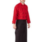 Unisex Reinforced Bar Tacking Apron - 3052 - Black/Red Pinstripe